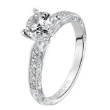 Artcarved Bridal Semi-Mounted with Side Stones Vintage Engagement Ring Julie 14K White Gold - 31-V513ERW-E.01 photo 4
