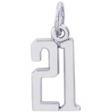 Sterling Silver Number 21 Charm photo