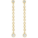 14K Yellow 1/5 CTW Diamond Bezel Set Chain Earrings - 65346360001P photo 2