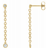 14K Yellow 1/5 CTW Diamond Bezel Set Chain Earrings - 65346360001P photo