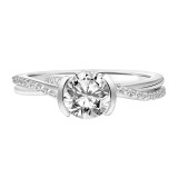 Artcarved Bridal Mounted with CZ Center Contemporary Bezel Engagement Ring Zola 14K White Gold - 31-V832ERW-E.00 photo 2