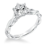 Artcarved Bridal Mounted with CZ Center Contemporary Twist Solitaire Engagement Ring Tala 14K White Gold - 31-V676ERW-E.00 photo