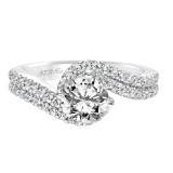 Artcarved Bridal Mounted with CZ Center Contemporary Diamond Engagement Ring Orla 14K White Gold - 31-V597ERW-E.00 photo 2
