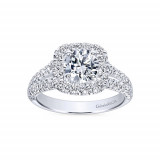 Gabriel & Co. 14k White Gold Round Halo Engagement Ring photo 2