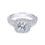 Gabriel & Co. 14k White Gold Round Halo Engagement Ring photo