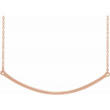 14K Rose Curved 19.9 Bar Necklace - 860491002P photo