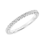 Artcarved Bridal Mounted with Side Stones Classic Halo Diamond Wedding Band Clementine 18K White Gold - 31-V808W-L.01 photo