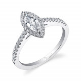 0.26tw Semi-Mount Engagement Ring With 1/2ct Marquise Head photo