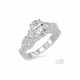 Ashi 14k White Gold Round Cut Diamond Semi-Mount Engagement Ring photo