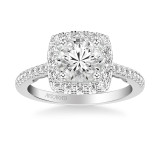 Artcarved Bridal Mounted with CZ Center Classic Lyric Diamond Engagement Ring Loni 14K White Gold - 31-V1006GRW-E.00 photo 2