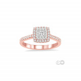 Ashi 14k Rose Gold Square Shape Diamond Lovebright Engagement Ring photo 2