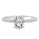 Artcarved Bridal Semi-Mounted with Side Stones Classic Engagement Ring Sybil 14K White Gold - 31-V544EVW-E.01 photo 2