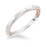 Artcarved Bridal Band No Stones Contemporary Rope Solitaire Wedding Band Cameron 14K White Gold Primary & 14K Rose Gold - 31-V589R-L.00 photo