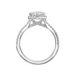 Artcarved Bridal Semi-Mounted with Side Stones Classic Halo Engagement Ring Caroline 14K White Gold - 31-V847EUW-E.01 photo 3