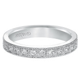 Artcarved Bridal Mounted with Side Stones Vintage Eternity Diamond Anniversary Band 14K White Gold - 33-V97C4W65-L.00 photo 2