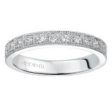 Artcarved Bridal Mounted with Side Stones Vintage Eternity Diamond Anniversary Band 14K White Gold - 33-V97C4W65-L.00 photo 3