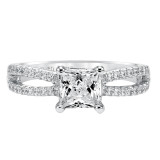 Artcarved Bridal Mounted with CZ Center Contemporary Engagement Ring Melanie 14K White Gold - 31-V344ECW-E.00 photo 2