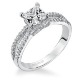Artcarved Bridal Mounted with CZ Center Contemporary Engagement Ring Melanie 14K White Gold - 31-V344ECW-E.00 photo