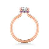 Artcarved Bridal Mounted with CZ Center Classic Engagement Ring 14K Rose Gold & Blue Sapphire - 31-V1032SGRR-E.00 photo 3