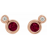 14K Rose Ruby & .03 CTW Diamond Earrings - 868886053P photo 2