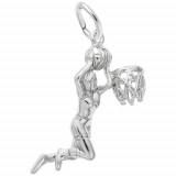 Rembrandt Sterling Silver Female Basketball Player Charm photo