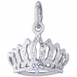 Sterling Silver Tiara With Stone Charm photo