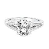 Artcarved Bridal Mounted with CZ Center Classic Diamond Engagement Ring Amity 14K White Gold - 31-V750GVW-E.00 photo 2