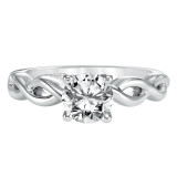Artcarved Bridal Mounted with CZ Center Contemporary Twist Solitaire Engagement Ring Alicia 14K White Gold - 31-V571ERW-E.00 photo 2