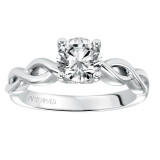 Artcarved Bridal Mounted with CZ Center Contemporary Twist Solitaire Engagement Ring Alicia 14K White Gold - 31-V571ERW-E.00 photo 4