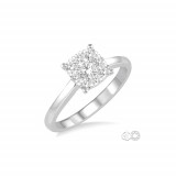Ashi 14k White Gold Round Cut Diamond Lovebright Engagement Ring photo