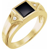 14K Yellow Onyx & .04 CTW Diamond Bezel-Set Ring - 62463274461P photo