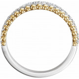 14K White/Yellow 1/5 CTW Diamond Beaded Ring - 123116605P photo 2