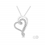 Ashi 10k White Gold Single Cut Diamond Heart Pendant photo