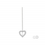 Ashi 10k White Gold Heart Thread Diamond Earrings photo 2