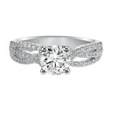Artcarved Bridal Mounted with CZ Center Contemporary Twist Diamond Engagement Ring Marybeth 14K White Gold - 31-V422ERW-E.00 photo 2