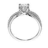 Artcarved Bridal Mounted with CZ Center Contemporary Twist Diamond Engagement Ring Marybeth 14K White Gold - 31-V422ERW-E.00 photo 3