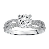 Artcarved Bridal Mounted with CZ Center Contemporary Twist Diamond Engagement Ring Marybeth 14K White Gold - 31-V422ERW-E.00 photo 4