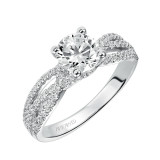 Artcarved Bridal Mounted with CZ Center Contemporary Twist Diamond Engagement Ring Marybeth 14K White Gold - 31-V422ERW-E.00 photo