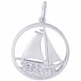 Sterling Silver Sailboat Charm photo
