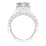 Artcarved Bridal Semi-Mounted with Side Stones Vintage Filigree Halo Engagement Ring Isador 14K White Gold - 31-V729GRW-E.01 photo 3