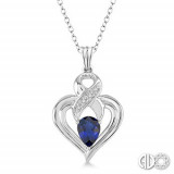 Ashi Diamonds Silver Gemstone Heart Pendant photo