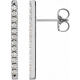 14K White 1/3 CTW Diamond French-Set Bar Earrings - 87066605P photo