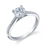 0.13tw Semi-Mount Engagement Ring With 1ct Round Head photo