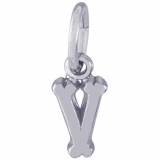 Sterling Silver Initial V Charm photo