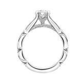 Artcarved Bridal Mounted with CZ Center Classic Diamond Engagement Ring Lorene 14K White Gold - 31-V800ERW-E.00 photo 3