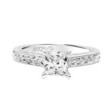 Artcarved Bridal Semi-Mounted with Side Stones Vintage Filigree Diamond Engagement Ring Marion 18K White Gold - 31-V792ECW-E.03 photo 2
