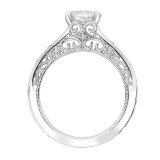 Artcarved Bridal Semi-Mounted with Side Stones Vintage Filigree Diamond Engagement Ring Marion 18K White Gold - 31-V792ECW-E.03 photo 3