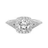 Artcarved Bridal Mounted with CZ Center Vintage Filigree Halo Engagement Ring Prudence 18K White Gold - 31-V796ERW-E.02 photo 2