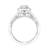 Artcarved Bridal Mounted with CZ Center Vintage Filigree Halo Engagement Ring Prudence 18K White Gold - 31-V796ERW-E.02 photo 3