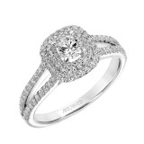 Artcarved Bridal Mounted Mined Live Center Classic One Love Halo Engagement Ring Dorothy 14K White Gold - 31-V610BRW-E.00 photo